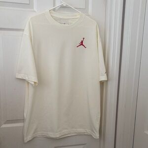 Jordan Off-White Tee with Red Emblem